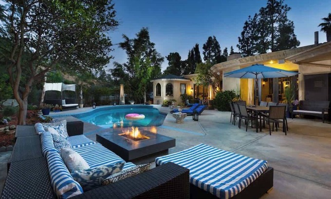 Trousdale Estates Villa | Beverly Hills 4BD Tennis Estate w/ Gym, Pool & Spa