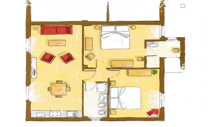 Sovicille Apartamento | Bianco-Apartamento-Exclusivo-Baño con ducha-Vista al Jardín
