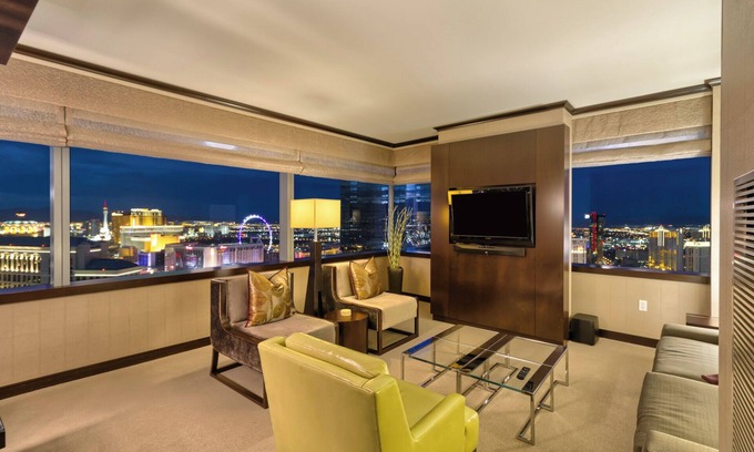 Las Vegas Strip Apartamento | Big 2 BR Vdara Corner Penthouse! Stunner Bellagio Fountain View! Sleeps 6! 42 Fl