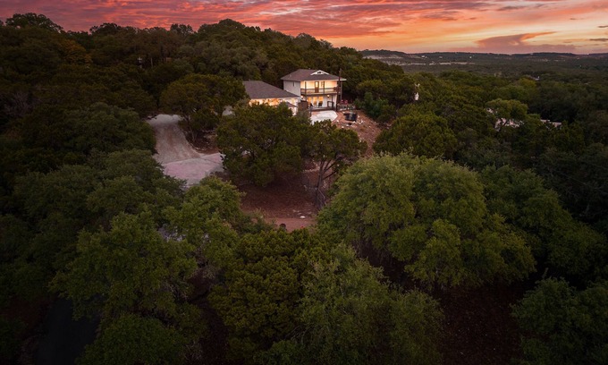 Wimberley Casa | Birdie’s Casa | VIEW with pool & guest casita