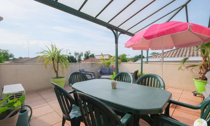 Biscarrosse Apartamento | Biscarrosse Bourg - Superb 1 stars apartment with large terrace