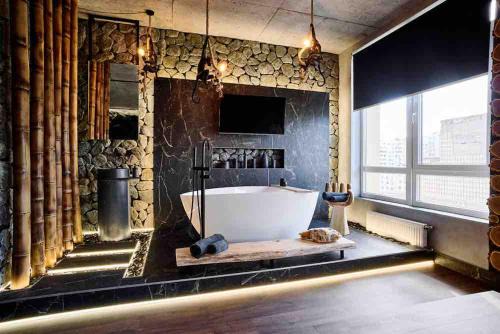 Kyiv Apartamento | BLACK ROCK APART downtown 50 м2 улица Жилянская 68 метро Олимпийская - новый дом