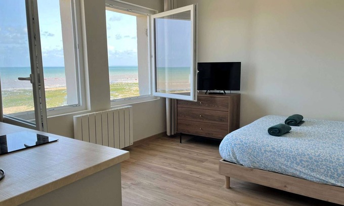 Langrune-sur-Mer Apartamento | Bleu Langrune - Sea view studio