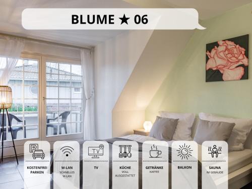 Schneverdingen Apartamento | Blumenvilla 6 mit Küche, Balkon, Sauna und Garten