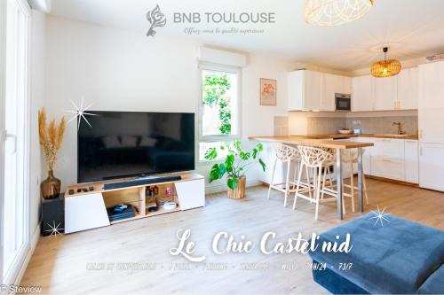 Castelnau-d'Estretefonds Apartamento | BNB TOULOUSE - Le Chic Castel'nid - Clim - Parking - Terrasse - WiFi