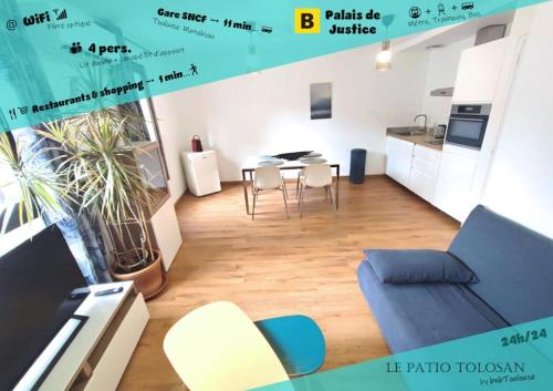Saint - Michel Apartamento | ► BNB TOULOUSE ► Le Patio Tolosan Clim Métro, bus, tram WiFi