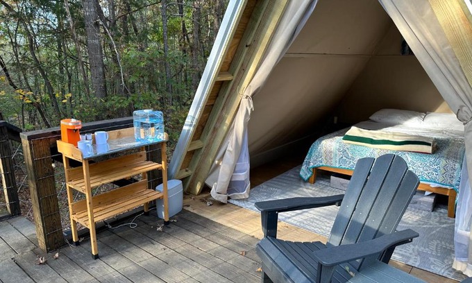 Talladega Otro | Bohamia - Cozy A-Frame Glamp on 268 acre forest retreat