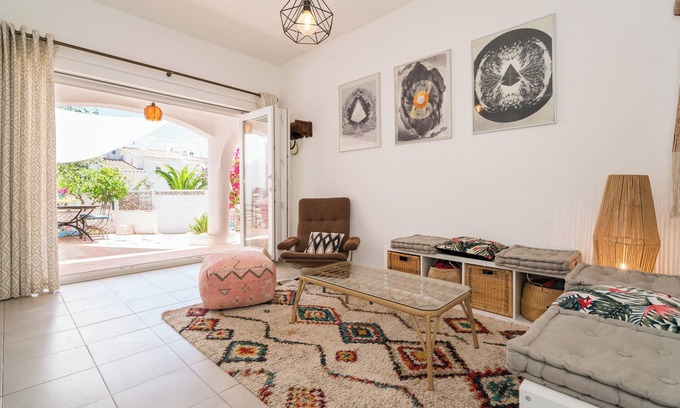 Praia da Luz Casa | Boho Beach House & Garden: Secluded Location, Seconds to the Beach