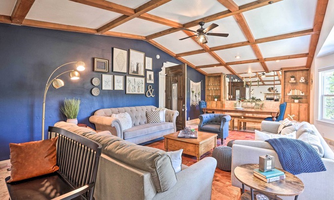 Crestline Casa | Boho-Chic Home w/ Game Room Near Lake Gregory!