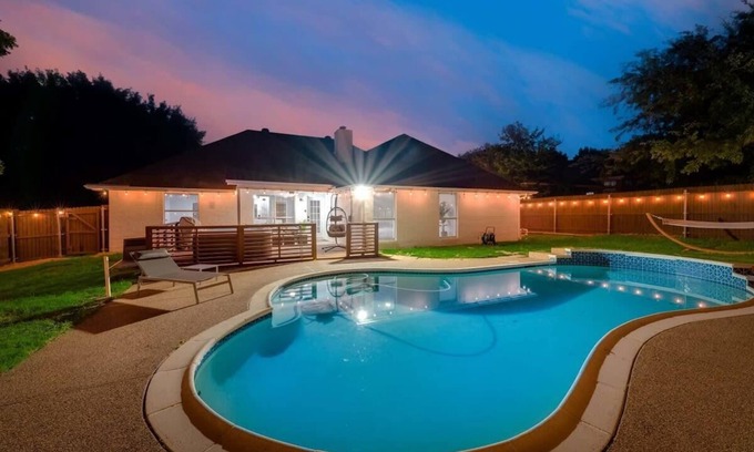 North Richland Hills Casa | Boho Chic Home w Backyard Paradise - Pool + Grill