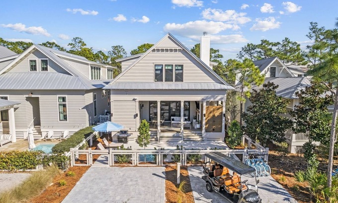 Santa Rosa Beach Casa | BRAND NEW CONSTRUCTION! WaterColor! LSV, Bikes, & Private Heated Saltwater Pool!