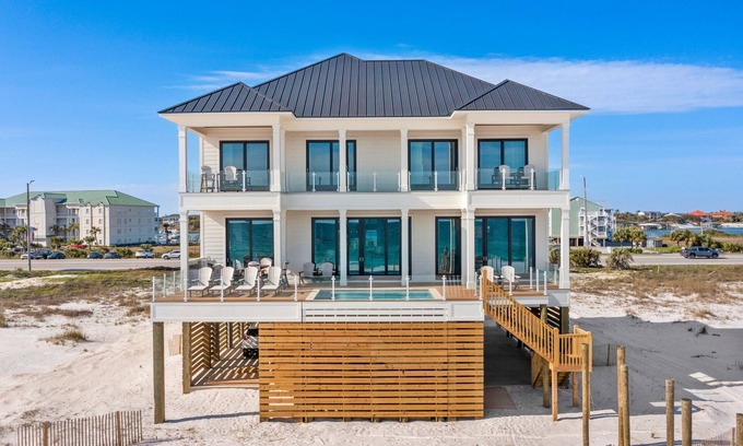 Orange Beach East Casa | Brand New Stunning Gulf Front with Pool! Perdido Tide Beach House! Luxurious!