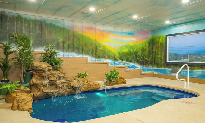 Sevierville Cabina | BroadMountainView: MtnView, IndoorPool, Games, Theater, HotTub, Wifi, Yard