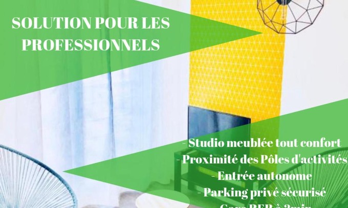 Villepinte Apartamento | BtoBed - Location Professionnelle - Studio Confort Parking Gratuit Villepinte - Proche Parc des Expositions et Aéroport CDG