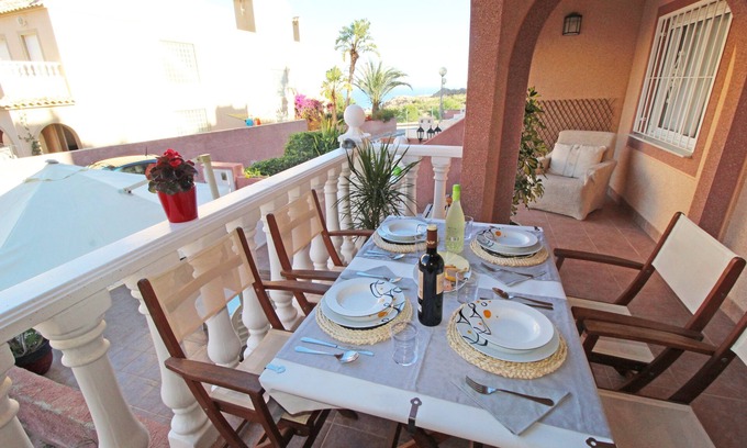 Gran Alacant Casa | Bungalow con terraza, piscina y vistas al mar
