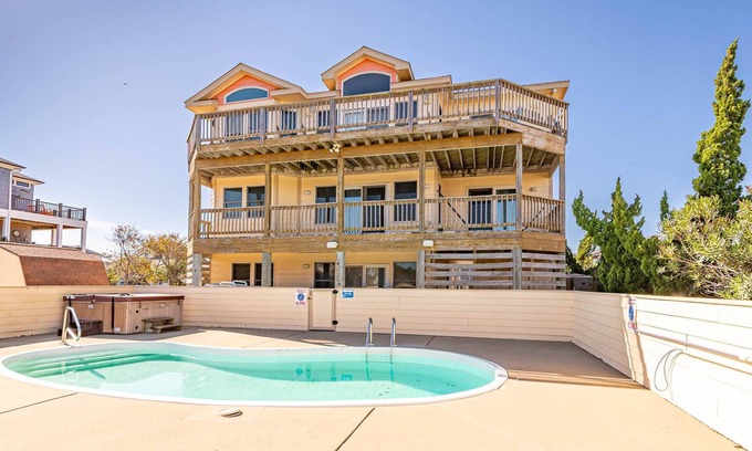 Whalehead Beach Casa | C7000 Carolina Amanecer. Oceanside, piscina, jacuzzi, 6 dormitorios / 5. 5 BAÑO, Voleibol!