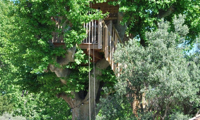 Salon-de-Provence Cabina | Cabaña en el plátano, piscina, trampolín
