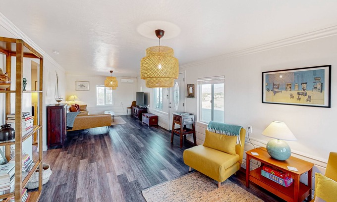 Twentynine Palms Casa | Cacti Sanctuary with private hot tub & firepit near Joshua Tree