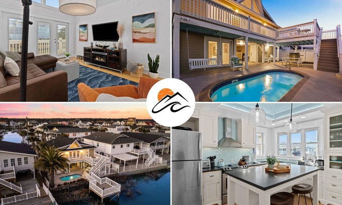 North Myrtle Beach Casa | Callahan's Castle - 5BR Beach House w/ Heated Pool