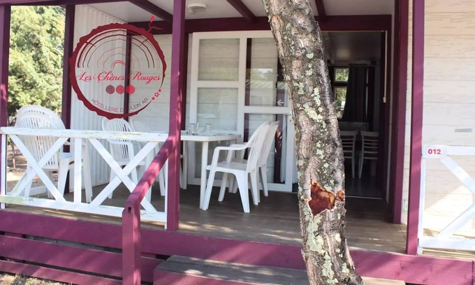 Argeles-sur-Mer Chalet De Esquí | Camping Flower les Chênes Rouges**** - Rustic Chalet 6 Standard 3 Rooms 6 People