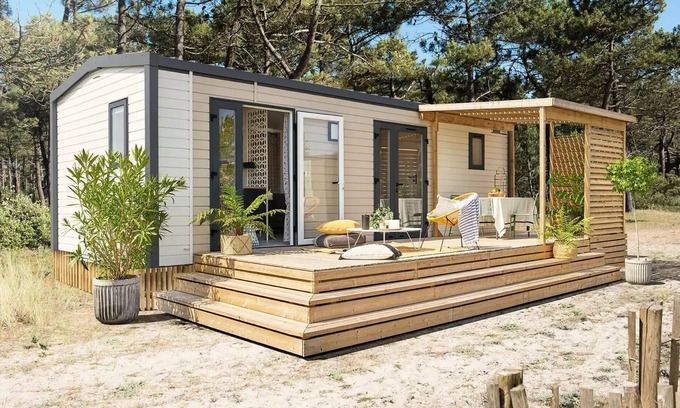 Saint-Jean-du-Bruel Casa | Camping Flower La Dourbie **** - Mobile Home Premium Grand Large Les Cévennes 3 Rooms 4 People Air Conditioning