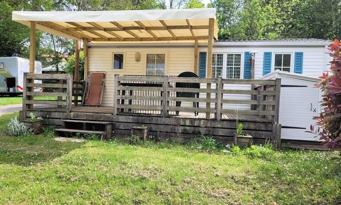 Le Grand Serre Casa | Camping le Grand Cerf **** - Mobile home Comfort Superior 4p (32m2) with covered terrace, 2 bedrooms, air conditioning 4 people
