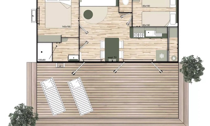Le Boulou Casa | Campsite Mas Llinas **** - Mobile home LE NEST 29 4 people
