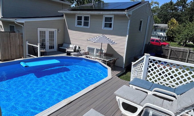 Lower Township Casa | Cape May 4 Bed Pool Oasis,Dog Friendly, Sleeps 10, Outdoor shower + Firepit + EV