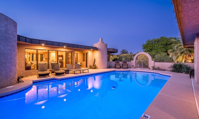 Cow Track Estates Casa | Carefree Crest: Jaw Dropping VIEWS, Pool, 2 Casitas, Outdoor Living!