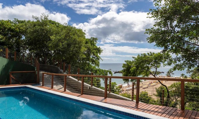 Morro de Sao Paulo Casa | Casa com piscina, deck e vista para o mar