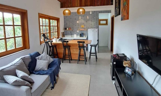 Igatu Cabaña | Casa de Campo Super Aconchegante, Moderna com Varanda, 2/4 c/ Suíte