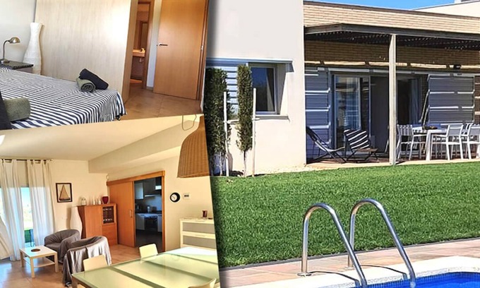 L'Ampolla Casa | Casa de una sola planta con gran terraza y piscina, confortable y tranquila