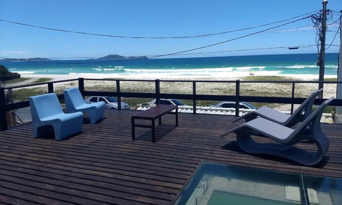 Foguete Casa | Casa do Beiral Azul 6 Qts Pé na areia Piscina
