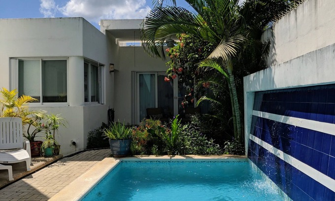 Colonia Repobladores Casa | Nuevo listado ! Tropical Cozumel 2 habitaciones, 2 baños con piscina