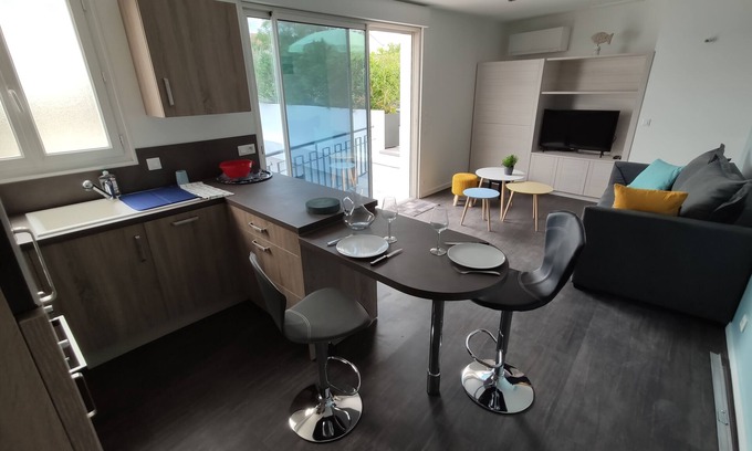 La Tremblade Apartamento | Apartamento céntrico con hermosa terraza amueblada.