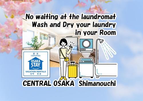 Namba Apartamento | Central Osaka Shinsaibashi with Gas Dryer and Over 100 Inch Screen Projector