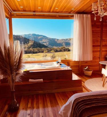 Rancho Queimado Chalet De Esquí | Chalé Romântico com jacuzzi e café da manhã em Rancho Queimado