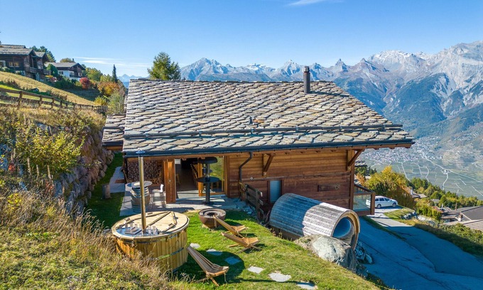 Saint-Pierre-de-Clages Chalet De Esquí | Chalet Ciel Etoilé - vue splendide
