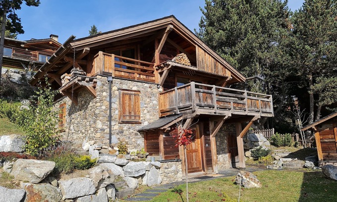 Superbolquere Chalet De Esquí | Chalet D'en Haut -Chalet-Lujoso-Habitación con desagüe-Vista a la Montana