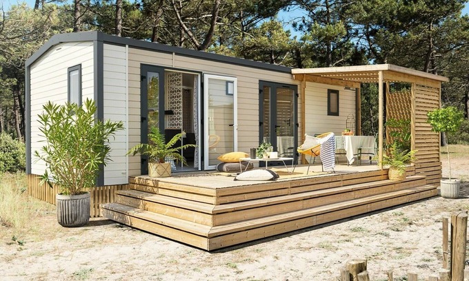 Eymouthiers Casa | Camping les Gorges du Chambon**** - Mobile home Family Luxury Premium 3 rooms 4 people Air-conditioned Jacuzzi