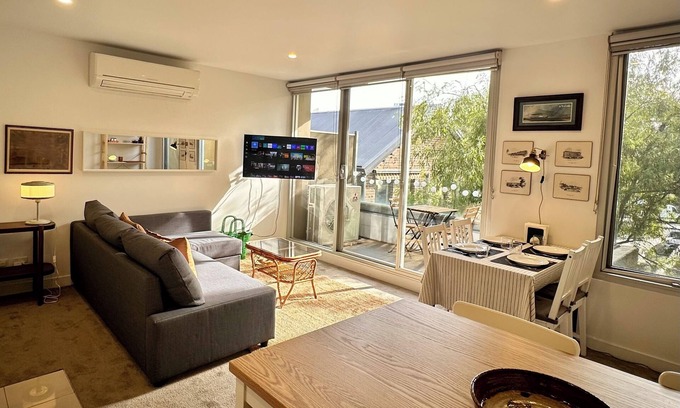 South Melbourne Apartamento | Charming 1-bedroom apartment with AC, WiFi in peaceful South Melbourne