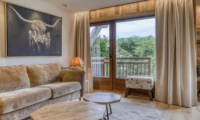 Le Planellet Apartamento | Apartamento cerca del Mont d'Arbois: 1 Hab, 45m², Balcón, Acepta Mascotas, 4 Pers.
