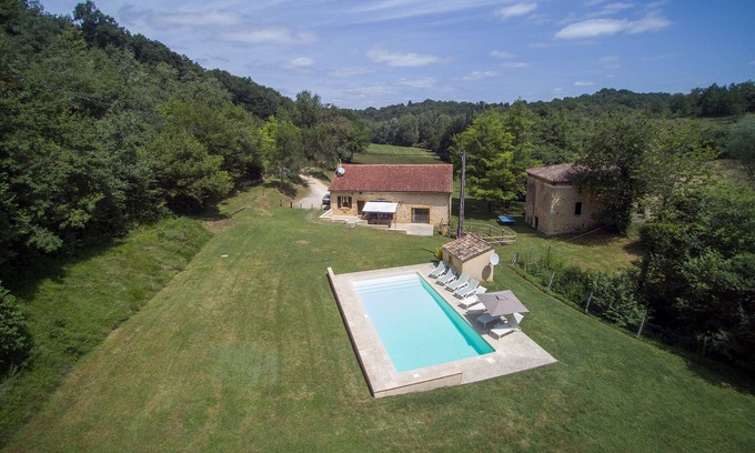 Capdrot Casa | Périgord Alojamiento independiente 8 personas con piscina privada cerca de Bastide Monpazier