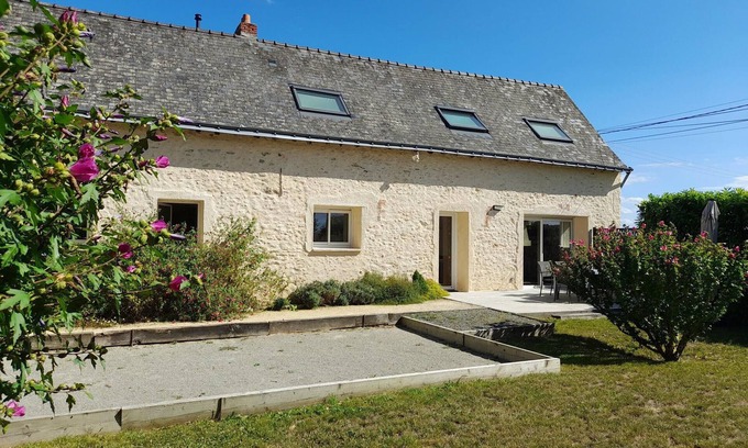 Corze Cabaña | Casa rural con spa cerca de Angers para 6 pers., jardín privado e instalaciones completas