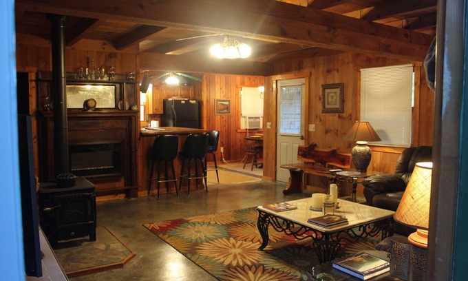 Sunset Cabina | Charming Cabin in the Eastatoee Valley, and a deck on the river.