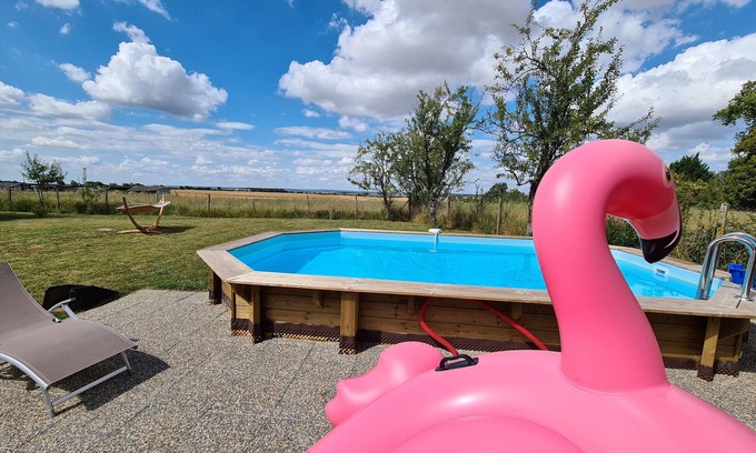 Saint-Lactencin Cabaña | Casa rural con piscina, cerca de castillos y parques naturales en Berry
