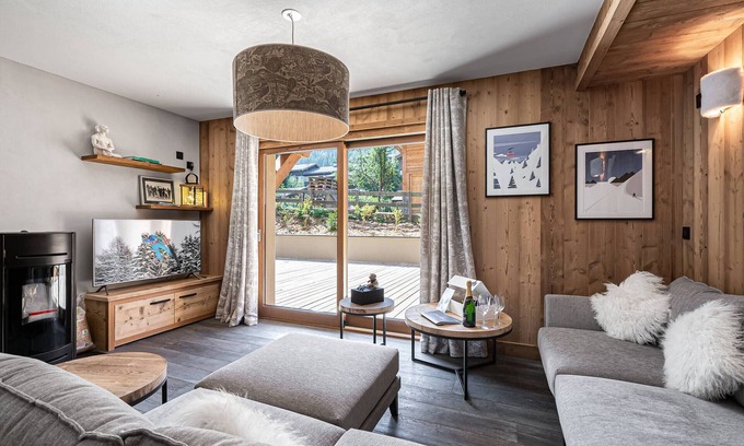 Le Praz Apartamento | Apartamento encantador cerca de las pistas con terraza y garaje