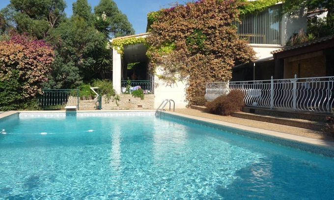 La Seyne-sur-Mer Casa | Encantadora villa para 8 personas con vista al mar y piscina