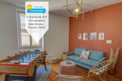 Amberieu-en-Bugey Apartamento | chez lulu-La salle de jeux-3 chambres-5pers-cnpe bugey