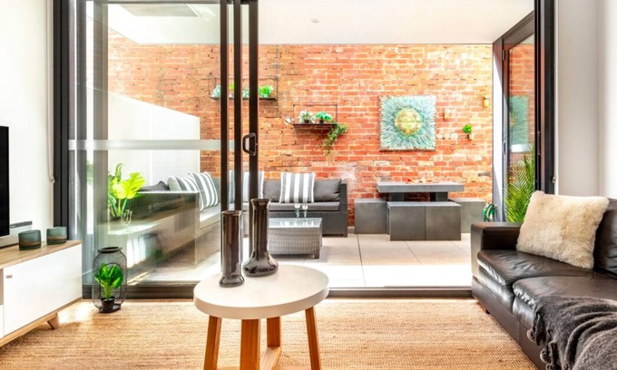 South Melbourne Apartamento | Elegante apartamento de Melbourne con patio privado enorme